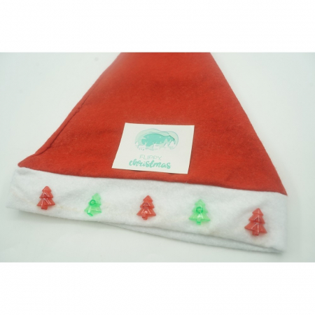 Caciulita de Mos Craciun,Flippy, cu braduti si led, rosie, marime universala, poliester [3]