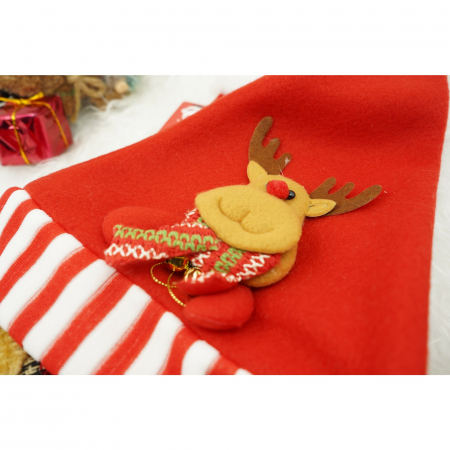 Caciulita de Mos Craciun, Flippy,cu model de Ren, rosie, marime universala, material textil [4]