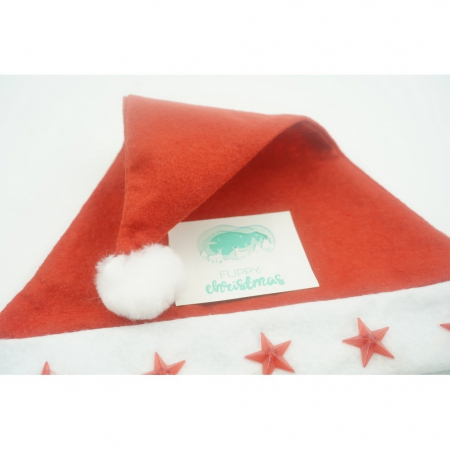 Caciulita de Mos Craciun,Flippy, cu stele ,led si muzica, rosie, marime universala, poliester [2]