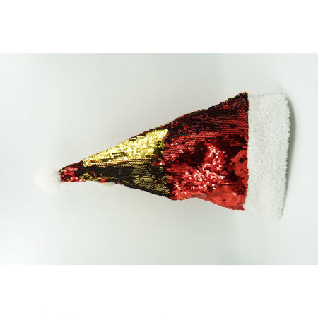 Caciulita de Mos Craciun, Flippy,cu strasuri, in 2 culori, rosie - aurie, marime universala, material textil [1]