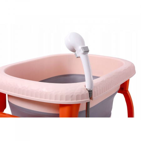 Cada Pliabila pentru Baie, Flippy, din PP+TPE, pentru Copii 0-6 Ani, cu Picioare, Suport de Sezut, Scurgere Etans, 80 x 52 x 42 cm, Portocaliu [3]