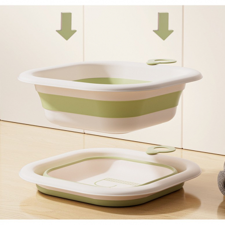 Cada Pliabila pentru Baie pentru Copii, Flippy, Cadita pentru Bebelusi, Model Patrat pentru Fundulet, Verde, 30x30x3.5 cm, 3.5 L [8]