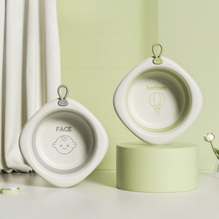 Cada Pliabila pentru Baie pentru Copii, Flippy, Cadita pentru Bebelusi, Model Romb pentru Fata, Gri, 31.5x31.5x3.5 cm, 3L [7]