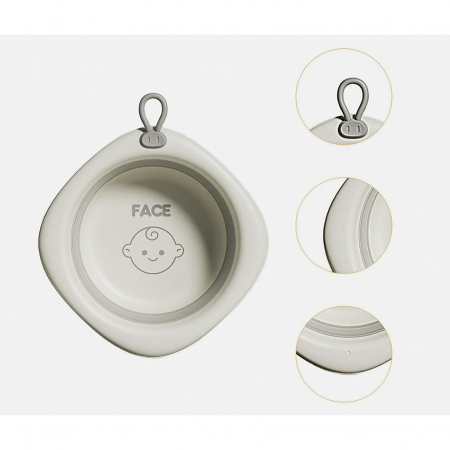 Cada Pliabila pentru Baie pentru Copii, Flippy, Cadita pentru Bebelusi, Model Romb pentru Fata, Gri, 31.5x31.5x3.5 cm, 3L [2]