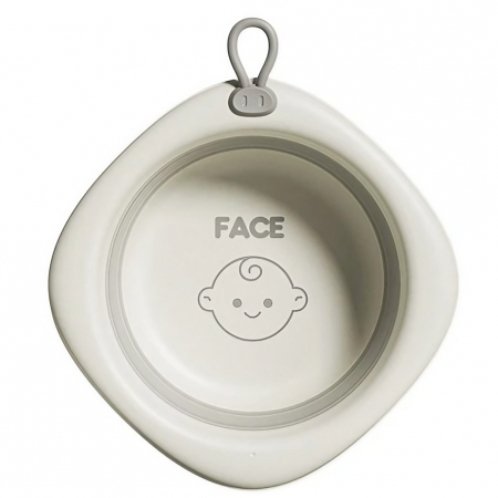 Jucarii, Copii & Bebe - Cada Pliabila pentru Baie pentru Copii, Flippy, Cadita pentru Bebelusi, Model Romb pentru Fata, Gri, 31.5x31.5x3.5 cm, 3L