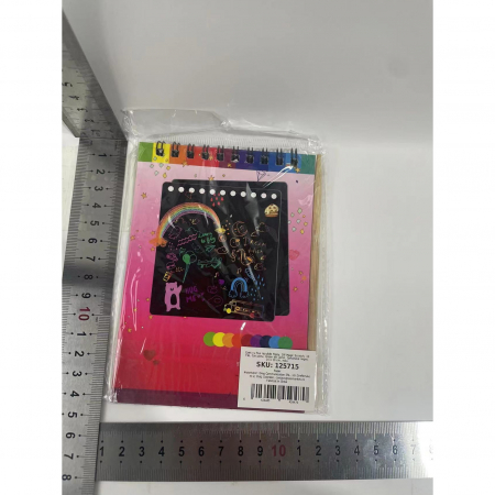Caiet cu fise razuibile Flippy, DIY Magic Scratch, 12 File, Curcubeu, Creion din Lemn, Cartonase negre, 14 x 10 cm, rosu [7]