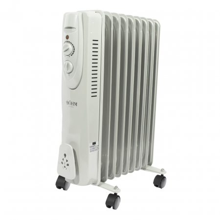 Pentru Casa si Camping - Calorifer electric cu ulei BOH-29 BoHM, 8 elementi , 3 trepte de putere 800/1200/2000 W, termostat