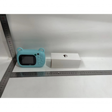 Camera Instantanee pentru Copii, Flippy, Camera Frontala + Selfie, cu Functie de Printare, Cablu USB-C, Bluetooth, Compatibil iOS/Android, Imprimare APP, Model Dino Love, Albastru [1]