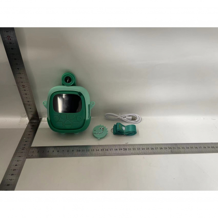 Camera Instantanee pentru Copii, Flippy, cu Functie de Printare, Cablu USB-C, Bluetooth, Compatibil iOS/Android, Camera Frontala + Selfie, Model Iepure, Snur Inclus, Verde [1]