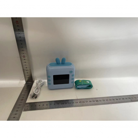 Camera Instantanee pentru Copii, Flippy, cu Functie de Printare, Cablu USB-C, Bluetooth, Compatibil iOS/Android, Imprimare APP, Model Iepure, Snur de Agatat Inclus, Albastru [1]