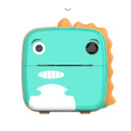 Jucarii, Copii & Bebe - Camera Instantanee pentru Copii, Flippy, Camera Frontala + Selfie, cu Functie de Printare, Cablu USB-C, Bluetooth, Compatibil iOS/Android, Model Dinozaur, Snur Inclus, Verde