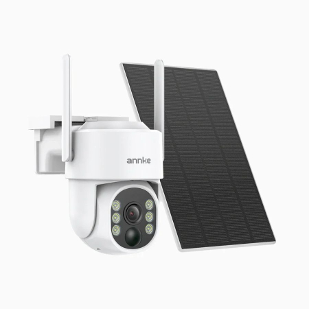 Camere de supraveghere - Camera performanta de supraveghere video ANNKE I81BM, de exterior, WiFi 4MP, Super HD, Pan & Tilt, panou solar si baterie, comunicare audio bidirectionala, rezistent la intemperii