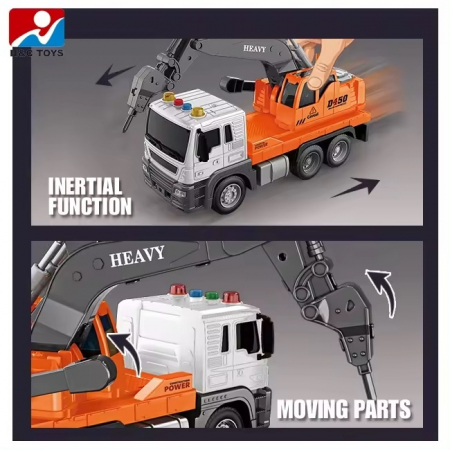 Camion excavator cu picamer, lumini si sunete, City Truck, 29 x 15 x 10 cm [3]