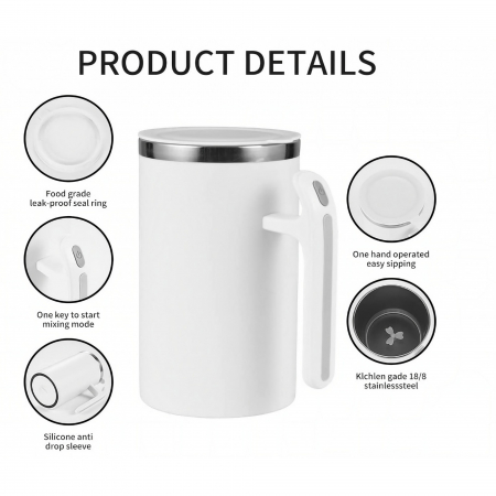 Cana portabila cu mixer incorporat, Flippy, pe baterii, 380 ml, alb [4]