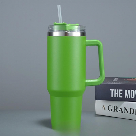 Cana Termos din Plastic, Flippy, pentru Bauturi Calde si Reci, cu Maner, 9.9x9.9x27 cm, Verde [4]