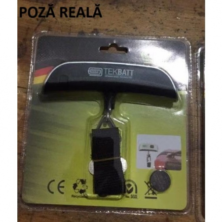 Cantar Digital de Mana Curea, Flippy, Cantar Portabil, Cantarire Bagaje, Capacitate 50 kg, Functie de Tara, 12.5 x 2.8 x 2.8 cm, Alb-Negru [11]