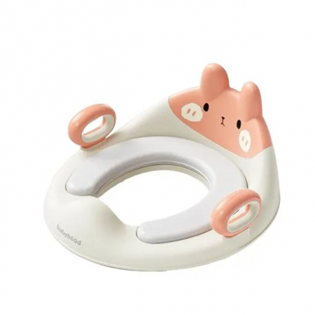 Cadite bebe si accesorii baie - Capac WC cu Reductie, Flippy, pentru Copii, cu Manere, Model Ursulet, Plastic Durabil, Roz