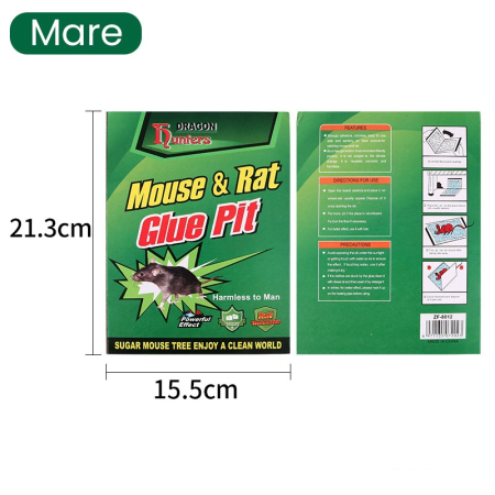 Capcana Autoadeziva pentru Soareci, Flippy, Placa Autoadeziva pentru Rozatoare cu Efect Puternic de Imobilizare, Capcana cu Lipici, pentru Uz Casnic, 21 x 15 xm Verde/Galben [1]