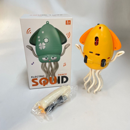 Caracatita Dansatoare, Flippy, +3 Ani, 3 Moduri, din ABS, Incarcare USB, cu Undita Inclusa, 12.6 x 7.6 x 20.7 cm, Galben [6]