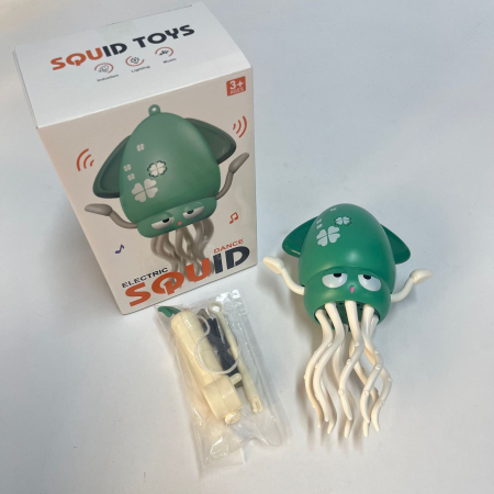 Caracatita Dansatoare, Flippy, +3 Ani, 3 Moduri, din ABS, Incarcare USB, cu Undita Inclusa, 12.6 x 7.6 x 20.7 cm, Verde [6]