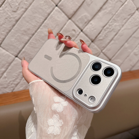 GSM - Carcasa Magnetica Mata, Flippy, pentru iPhone 17 Pro, Argintiu