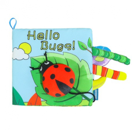 Jucarii, Copii & Bebe - Carte Senzoriala, Flippy, pentru Bebelusi, 15x16x4 cm, cu Animalute, 3D, Cu Sunete si Fosnete, 0-3 Ani, Model Buburuza, Multicolor