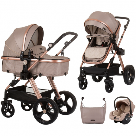 Jucarii, Copii & Bebe - Carucior Chipolino Havana 3 in 1 golden beige