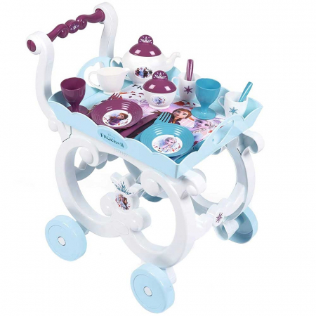 Jucarii, Copii & Bebe - Carucior servire ceai Smoby Frozen 2 XL cu 17 accesorii