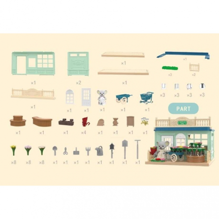 Casa de papusi, magazin cu flori, cu mobilier si figurine [5]