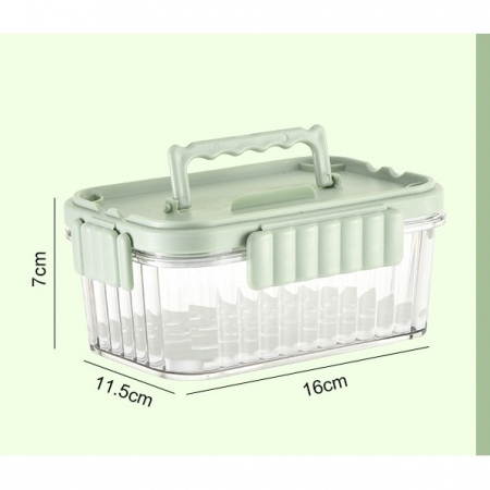 Caserola portabila pentru mancare fresh Flippy, 550 ml, furculita pentru fructe, 7 x 11.5 x 16 cm, capac detasabil pentru congelator, etans, spatiu pentru tacamuri, maner, material plastic, rezistent  [3]