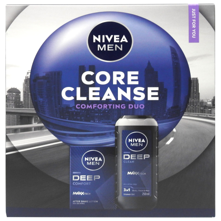 Sub 99 Lei - Caseta Cadou, Nivea, Aftershave 100, Gel de Dus 250 Cleanse Comforting