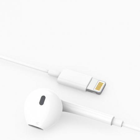 Casti Audio cu Microfon si cu Port Lightning WUW-R32 compatibile iPhone, Alb [5]