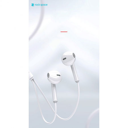 Casti Audio Stereo In-Ear, cu Microfon si cu Port Jack 3,5 mm, 1m,telecomanda pentru apeluri/volum, Flippy Rock ES05 Blister, Alb [10]