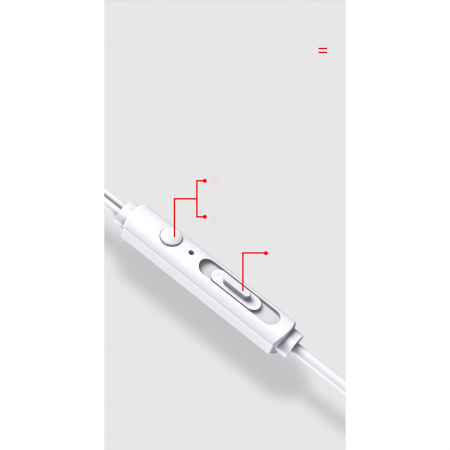 Casti Audio Stereo In-Ear, cu Microfon si cu Port Jack 3,5 mm, 1m,telecomanda pentru apeluri/volum, Flippy Rock ES05 Blister, Alb [7]