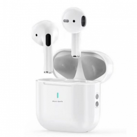GSM - Casti wireless, Apollo T14, IP7, 400 mAh, Bluetooth 5.3, Control Atingere, TWS, Anulare Zgomot ANC, Sunet HiFi, Afisare LED, Alb