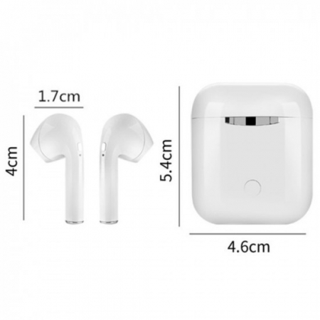 Casti Wireless Bluetooth MKJ-I9 Earbuds Flippy, Alb [6]