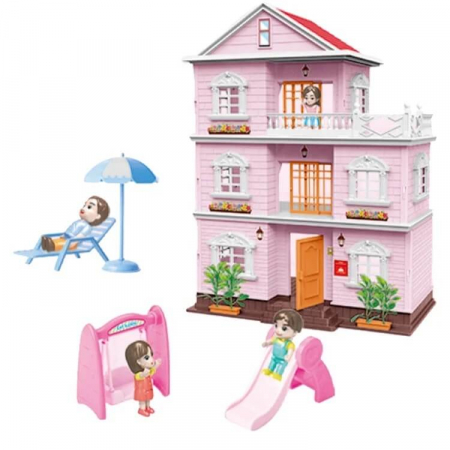 Jucarii, Copii & Bebe - Casuta de papusi cu mobilier, papusi si 3 etaje – My Dream Villa