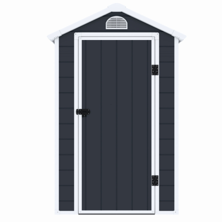 Gradina - Casuta / magazie de gradina premium, panel plastic si ranforsare metal, MESTERINO AVE-B, Gri/Bej, dimensiuni 134x192x204 cm, usa cu balama, baza metalica si podea de plastic