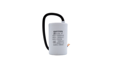 Sub 99 Lei - CBB60 Condensator cu fire 25µF 45x72 mm 450V ROTOR