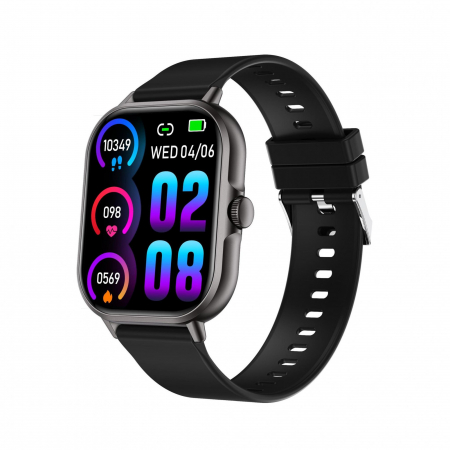 GSM - Ceas Smartwatch, Flippy, Editia H15, Apeluri Bluetooth, Afisaj 1.81 inch, Rezolutie 240 x 284, Puls, Siri, Baterie 180 mAh, Negru