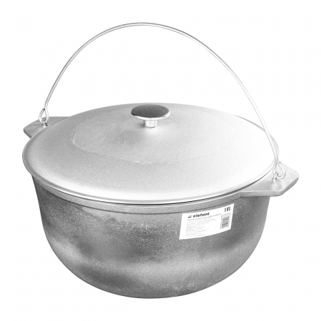 Pentru Casa si Camping - Ceaun tuci aluminiu alimentar cu capac, capacitate 10 litri ELEFANT