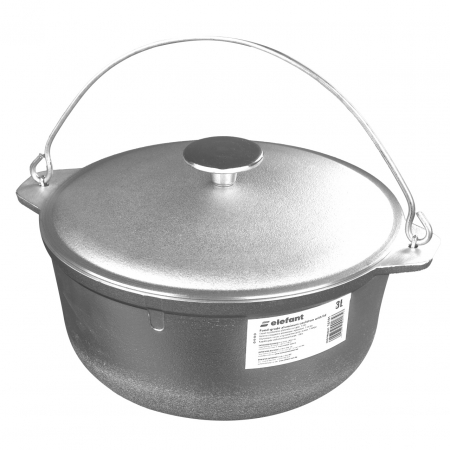 Pentru Casa si Camping - Ceaun tuci aluminiu alimentar cu capac, capacitate 3 litri ELEFANT