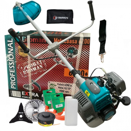 Motocoase, Trimmere si Masini de tuns gazon - Lichidare *Cel mai bun pret* Motocoasa pe benzina Broman Profesional 6200+, 8.3 Cp, 51 CC, 8 acc. incluse