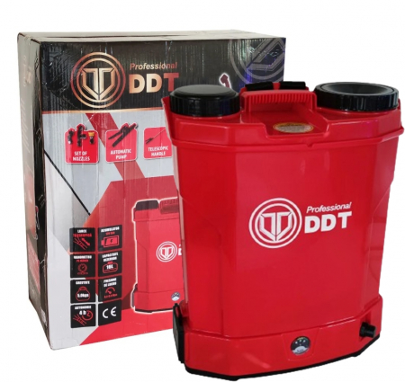 Pompe, motopompe, sisteme de irigat si stropit - *Cel mai bun pret* Pompa de stropit cu acumulator DDT Profesional 16 L, 12 V, 2.3 MPA, Complet accesorizata