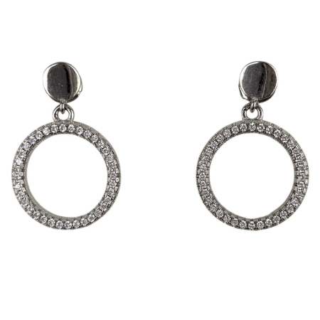 Bijuterii argint - Cercei Argint 925 Cerc cu Minizirconii, 2.91 g