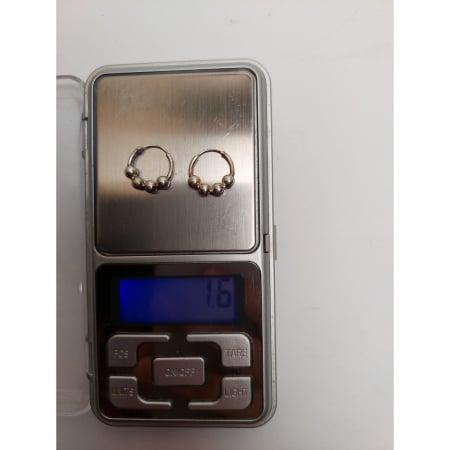Cercei Argint 925 Creole 12 mm cu 4 Bilute, Jolie Silver, 1.6g, 1 cm x 1 cm [3]