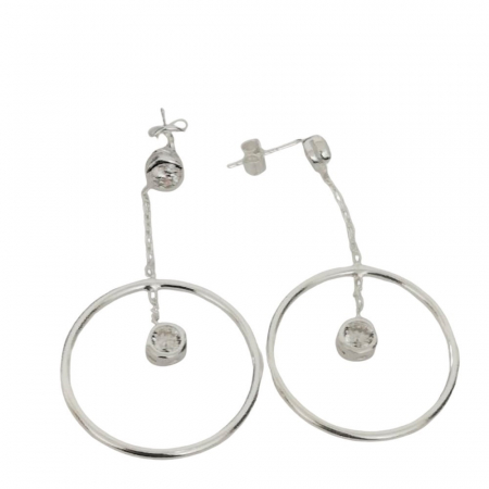 Cercei Argint 925 cu Lantisor si Cerc 23 mm [1]