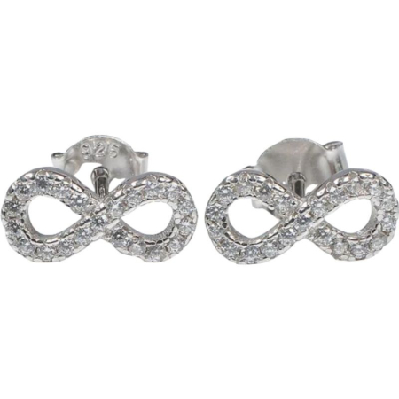 Bijuterii argint - Cercei Argint 925 Infinit Mic cu Pietre, 1 g