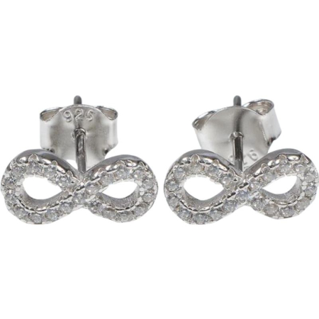 Cercei Argint 925 Infinit Mic cu Pietre, 1 g [1]