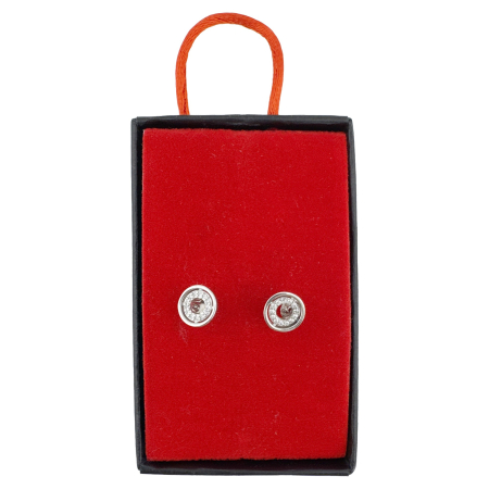 Bijuterii argint - Cercei pentru Dama Argint 925, Jolie, Model Rotund Dublu cu Zirconii, 1.31 g, Argintiu